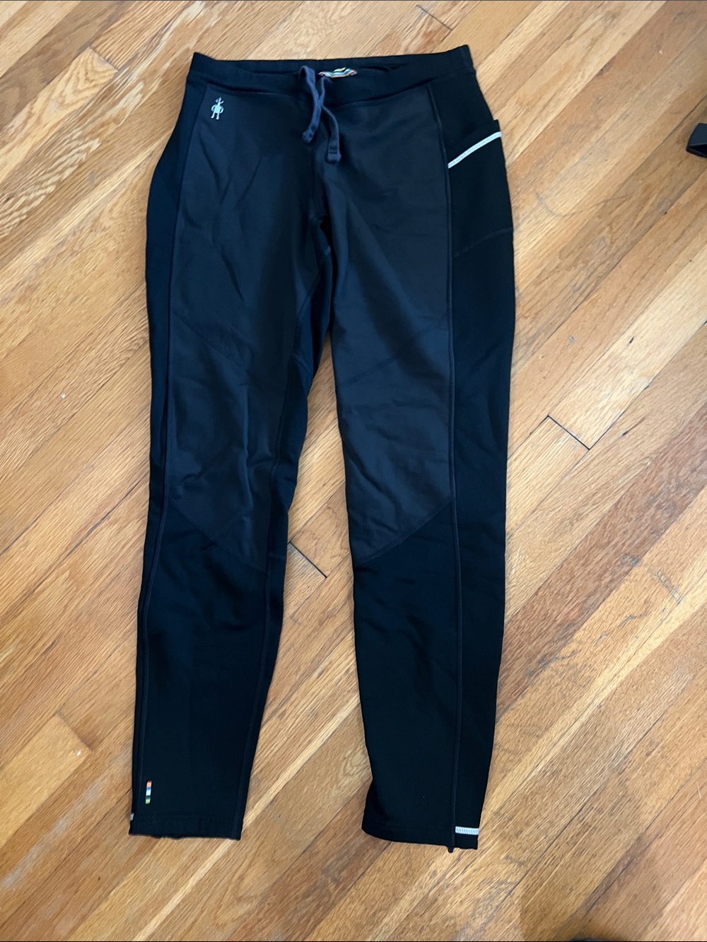 Smartwool Black Men's Merino Base Layer Top with Logo